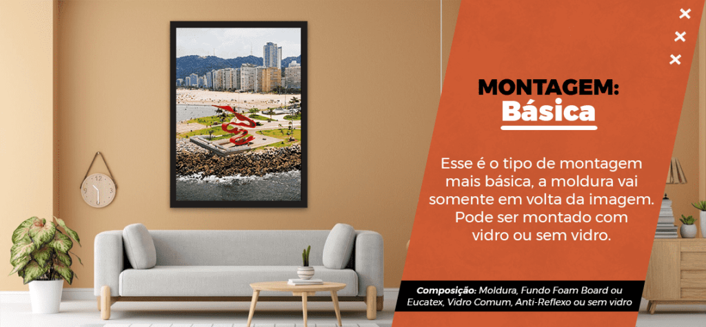 Montagem de quadro personalizada em Santos - exemplo 1