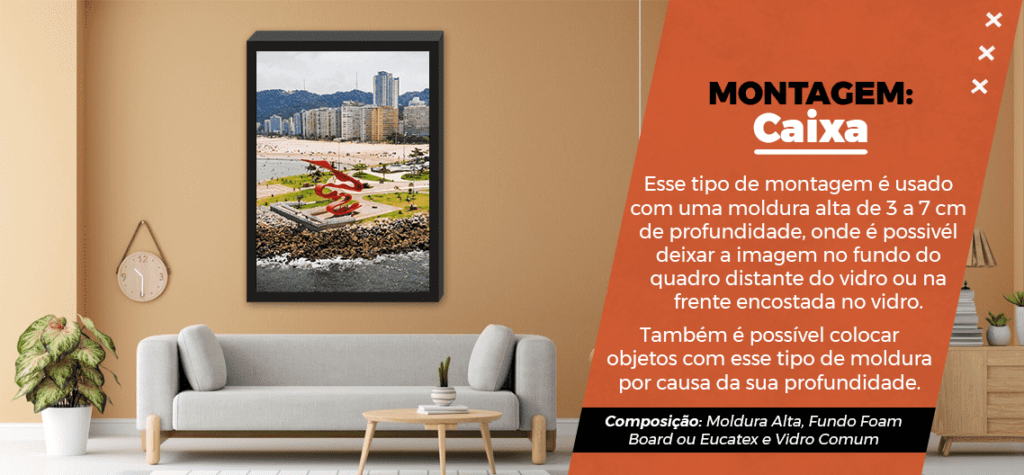 Montagem de quadro personalizada em Santos - exemplo 2